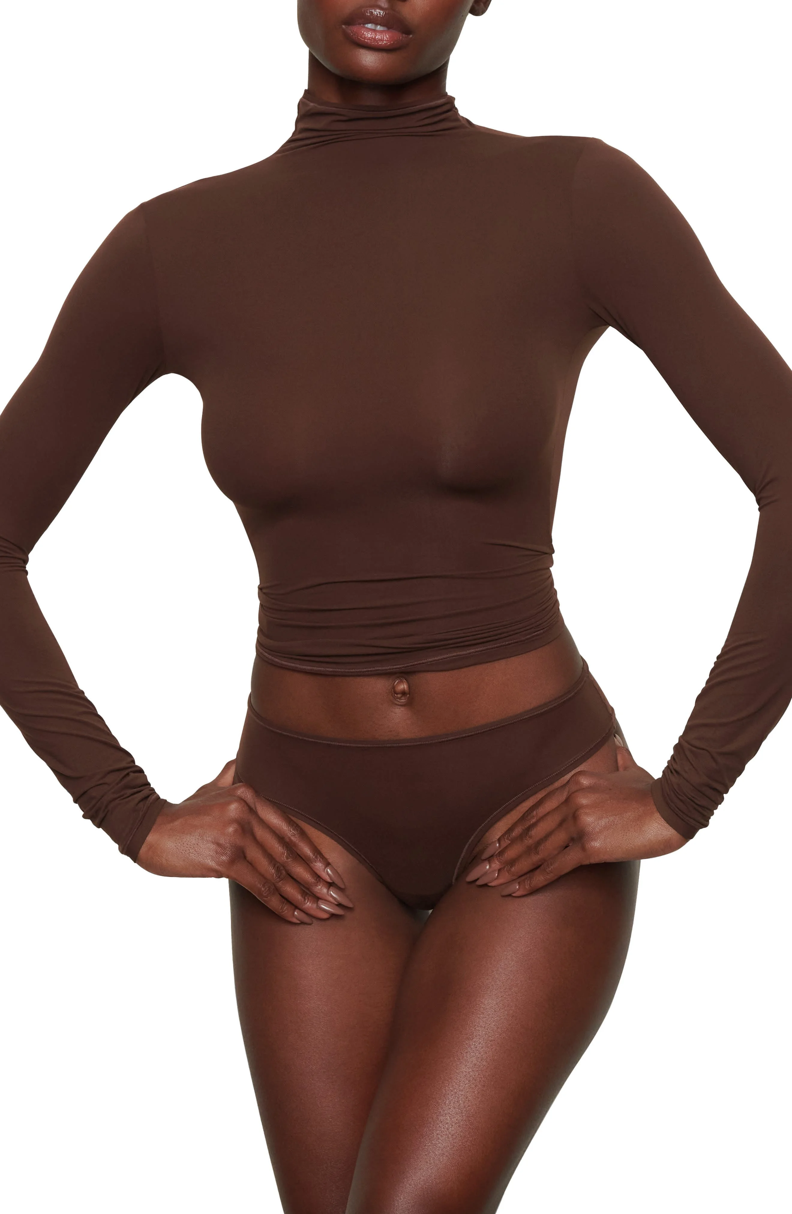 SKIMS Fits Everybody Funnel Neck Top in Cocoa at Nordstrom - 1