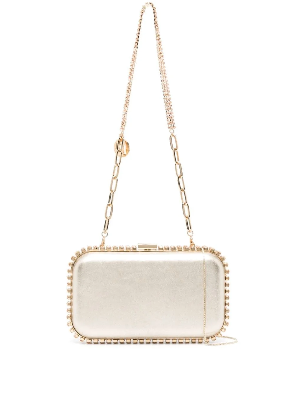 Clio crystal-embellished leather clutch bag - 1
