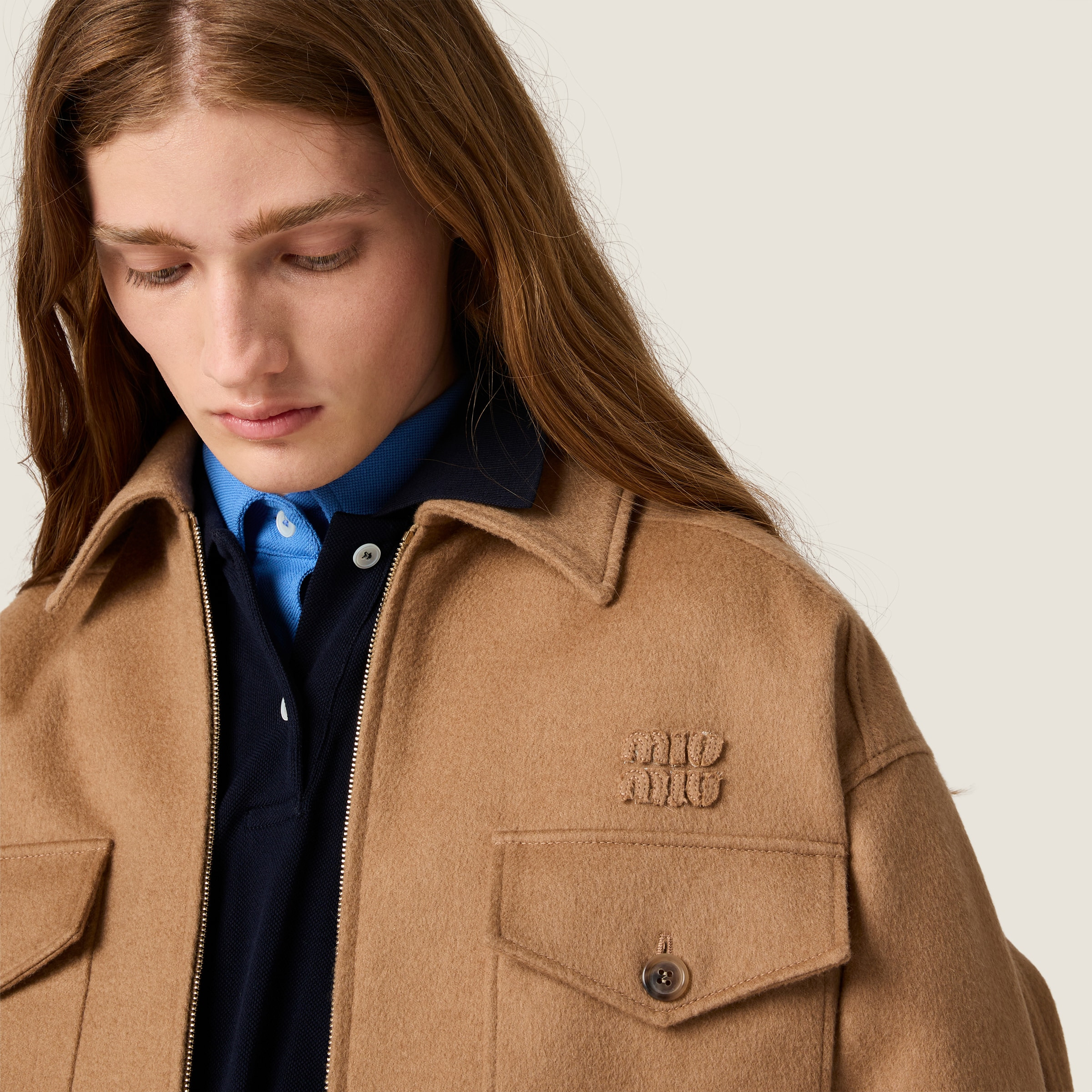 Bonded camel hair blouson jacket - 4