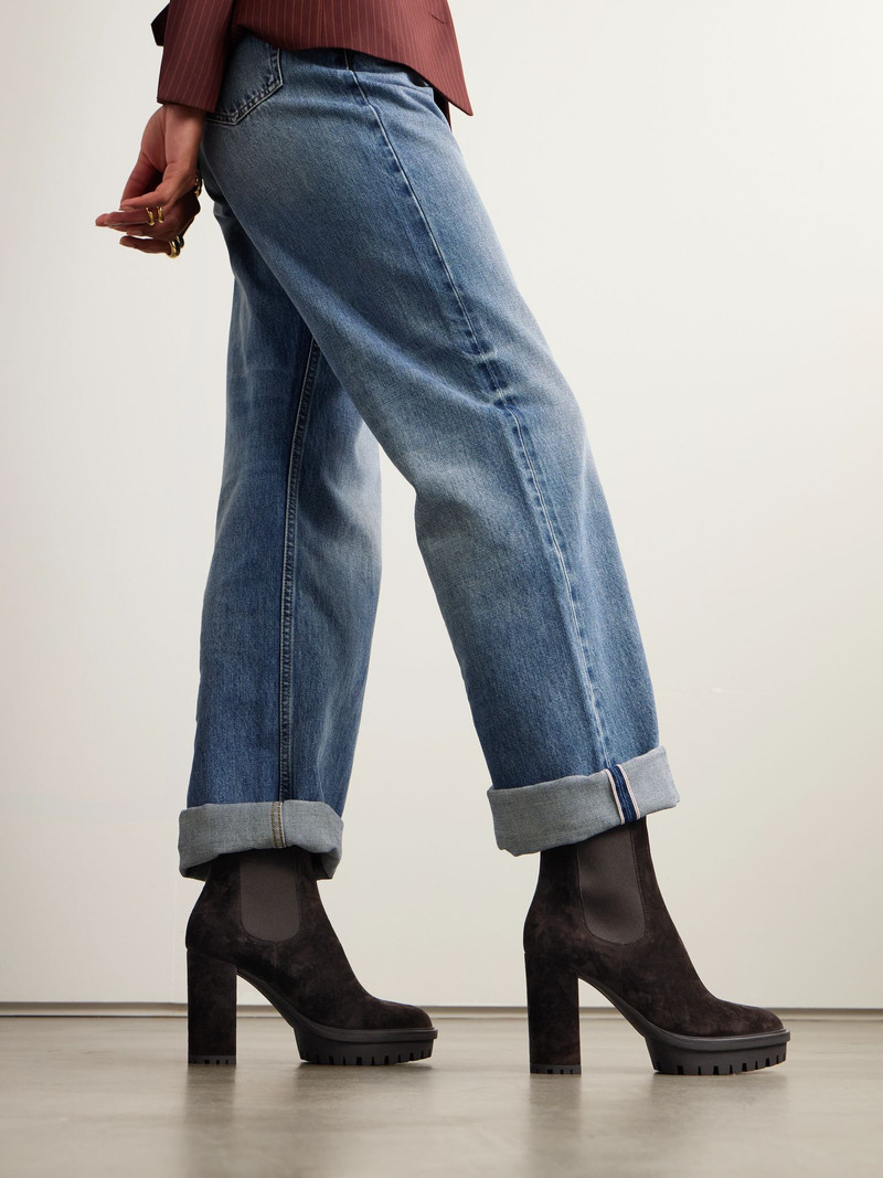 Gianvito Rossi 70 suede Chelsea boots Dark brown outlook