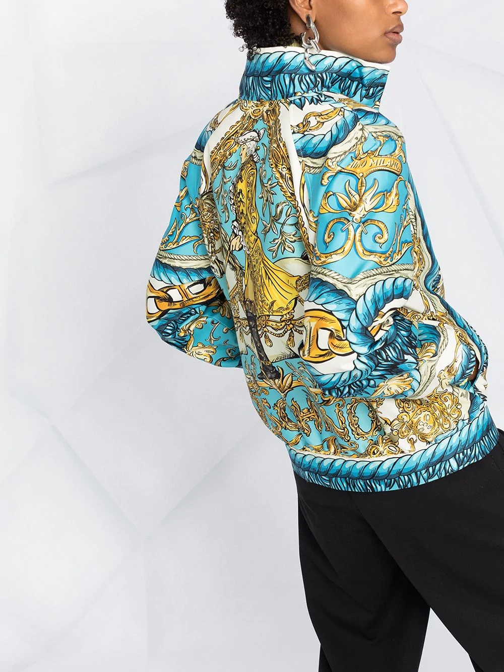 chain print bomber jacket - 3