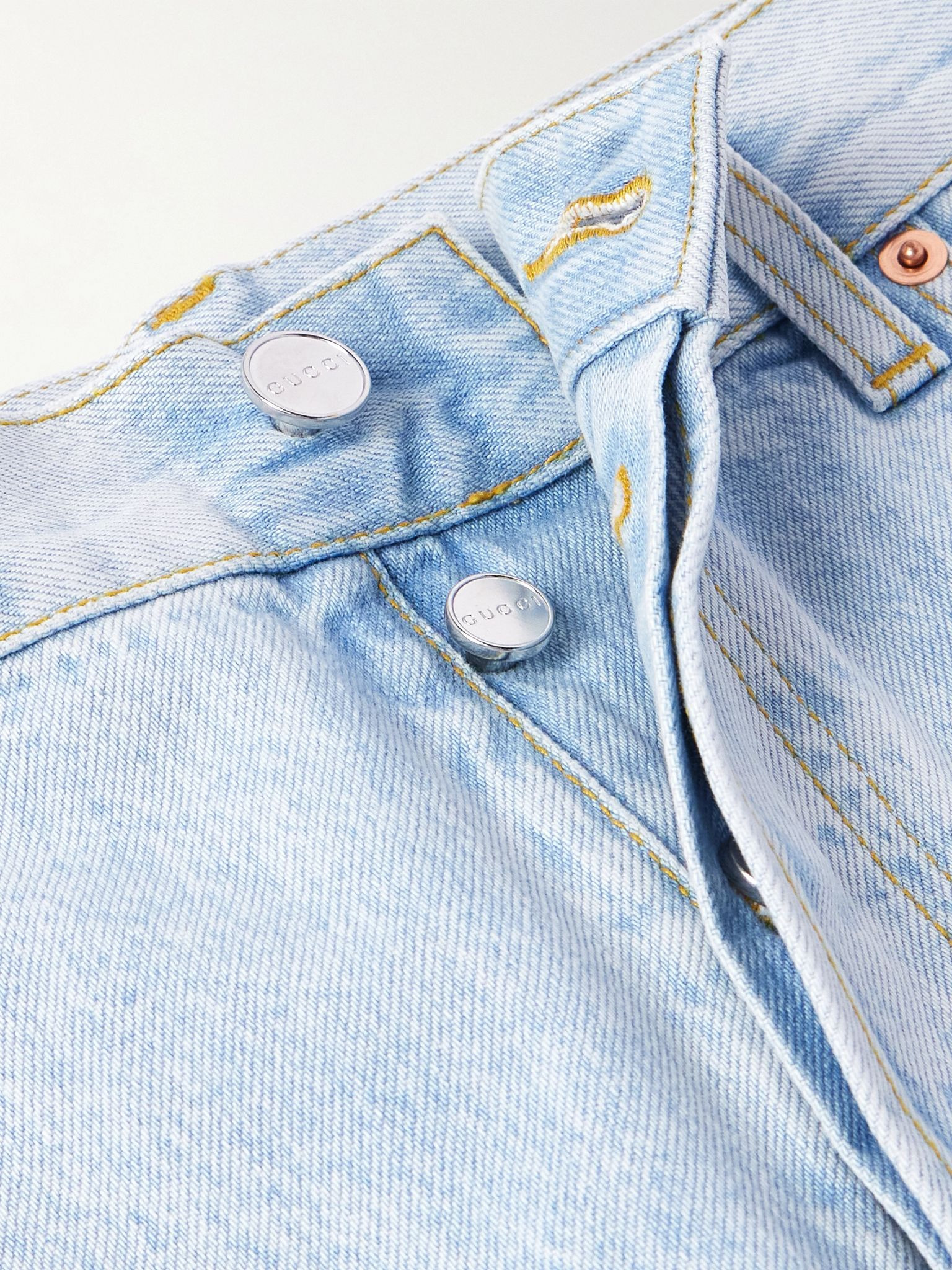 Straight-Leg Logo-Print Jeans Light blue - 6