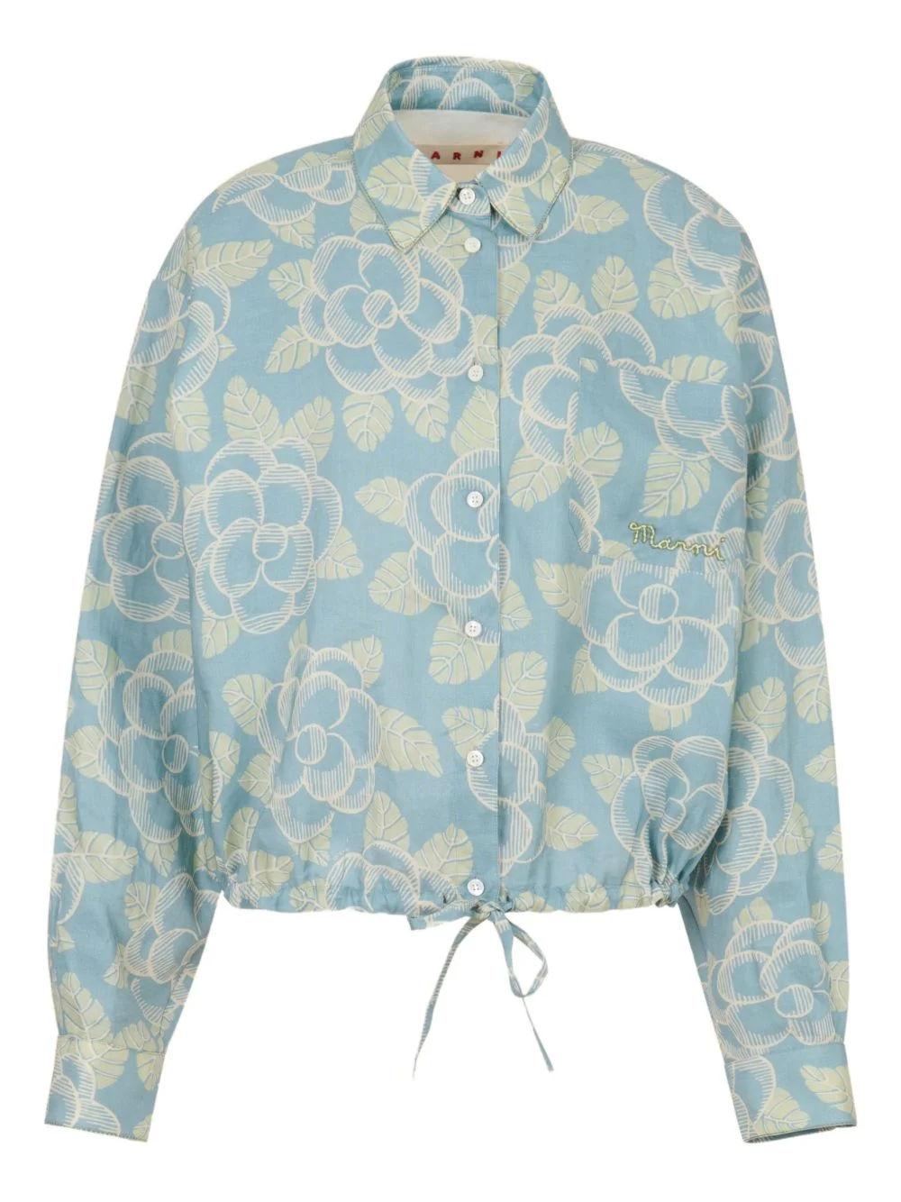 drawstring floral shirt - 1