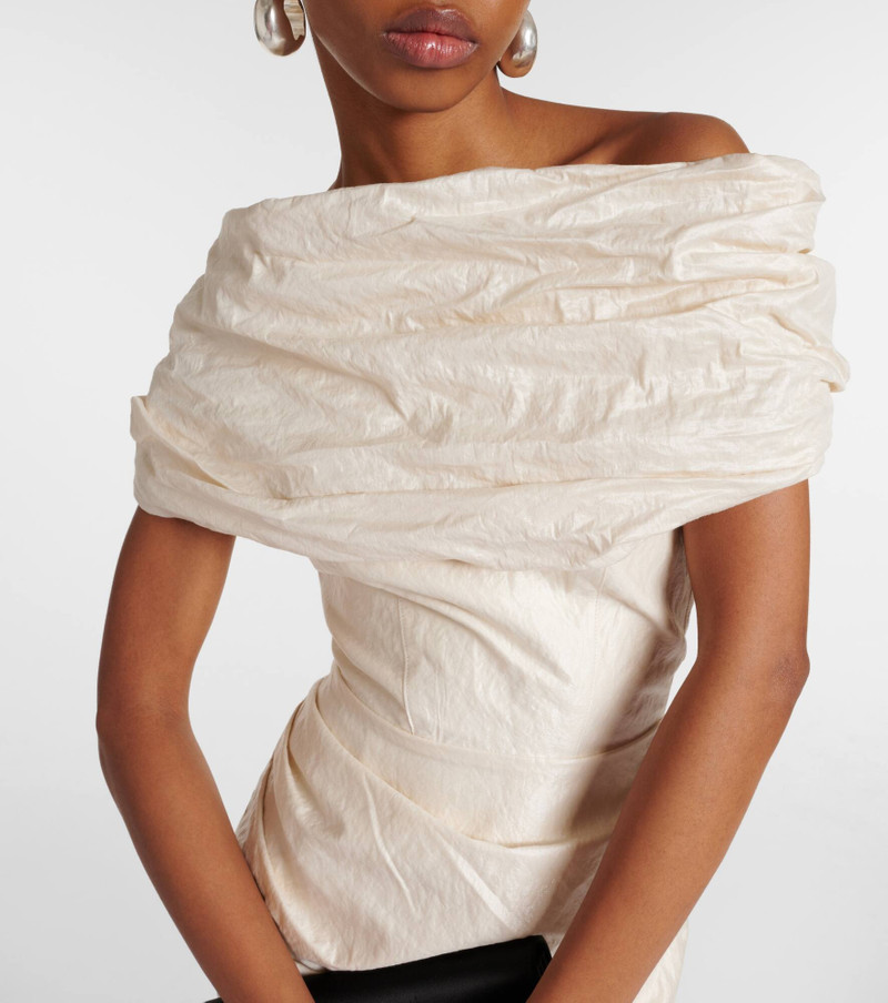 Amber draped cotton-blend midi dress 4