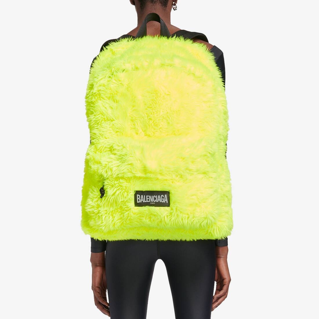 Women's Fluffy Xxl Backpack in Fluo Yellow - 4