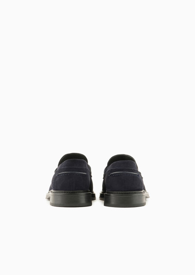 EMPORIO ARMANI Crust leather loafers outlook