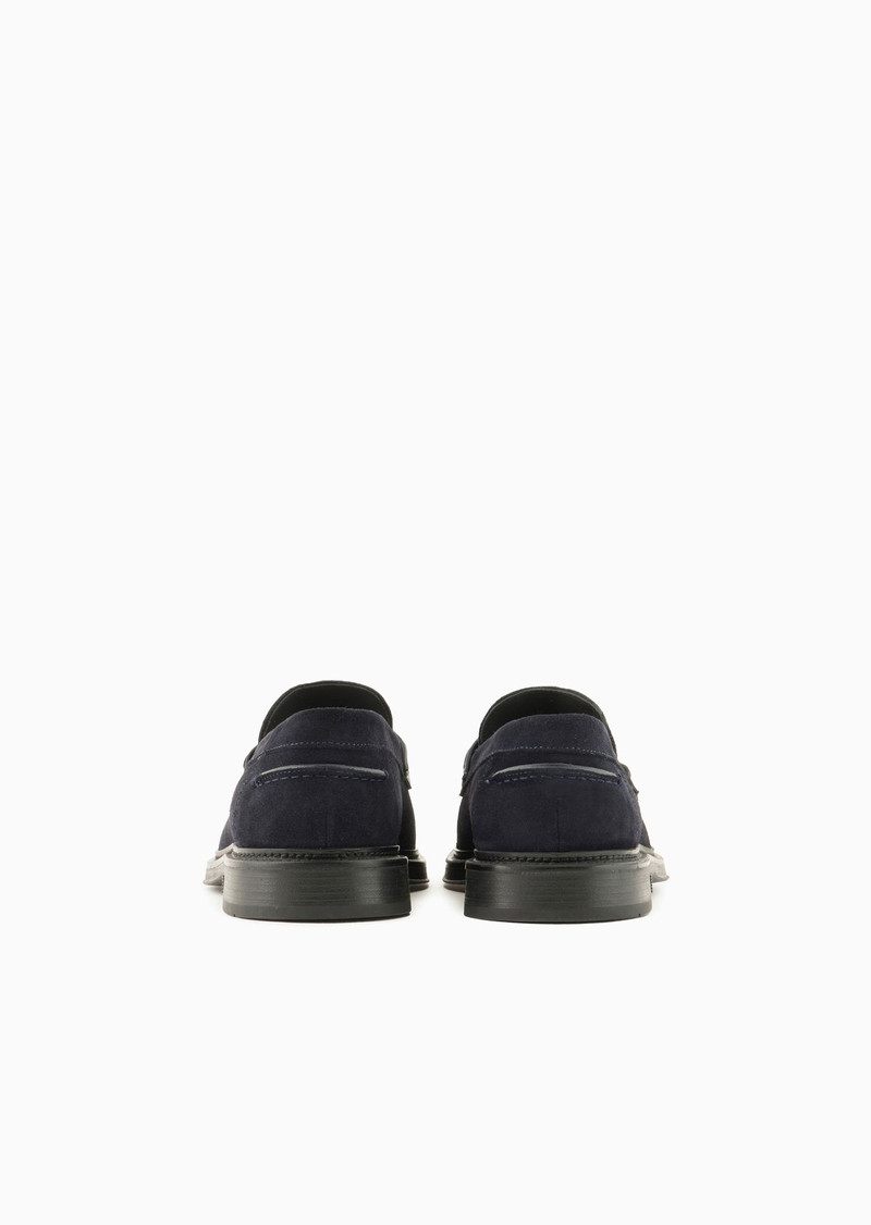 EMPORIO ARMANI Crust leather loafers outlook