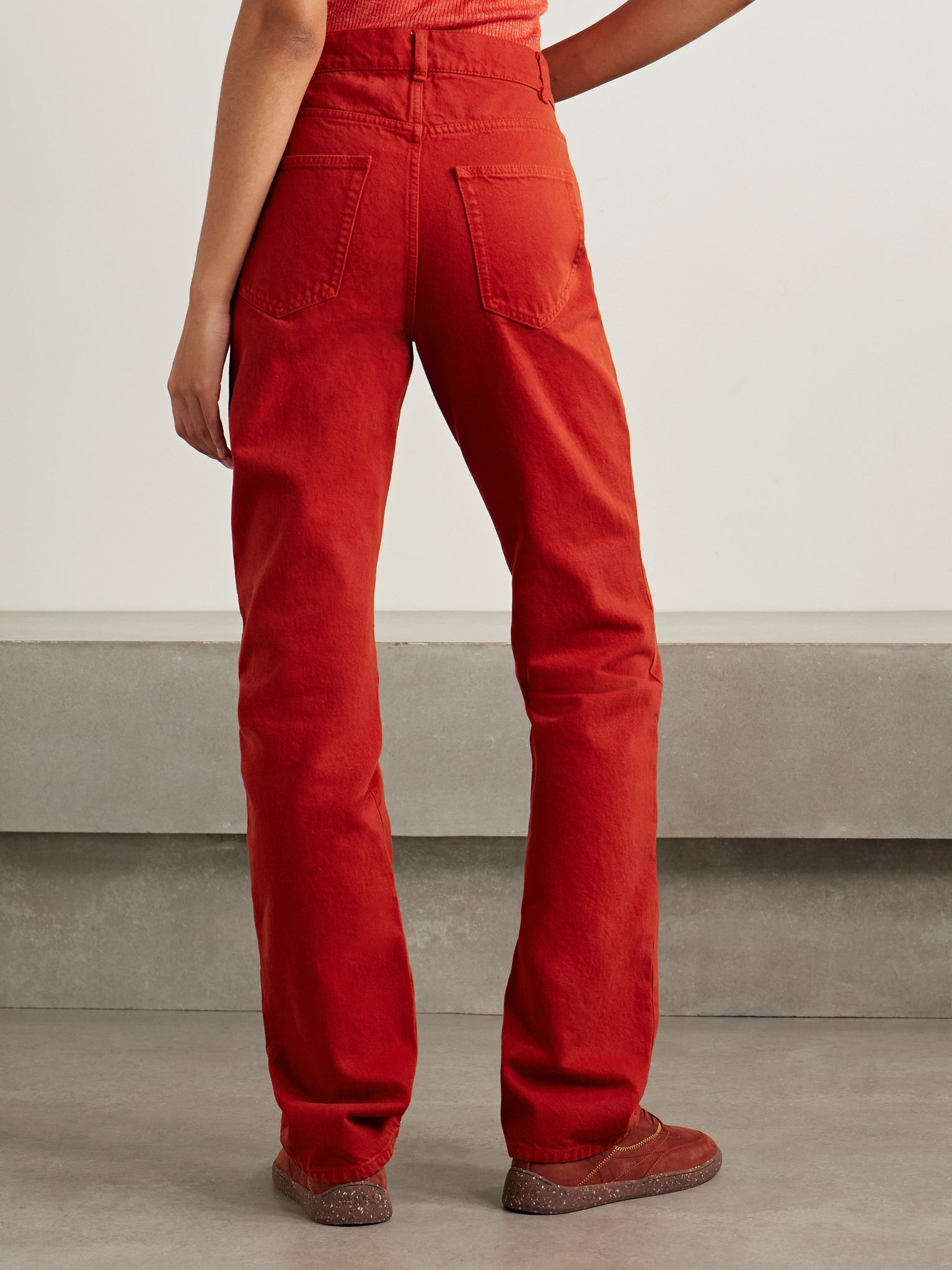 Rey high-rise straight-leg recycled jeans Orange - 4