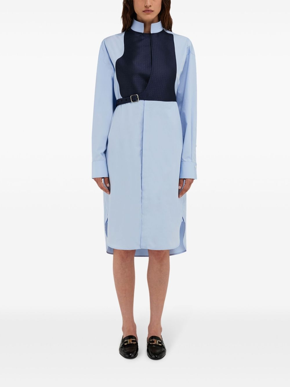 contrasting panel shirt dress - 2