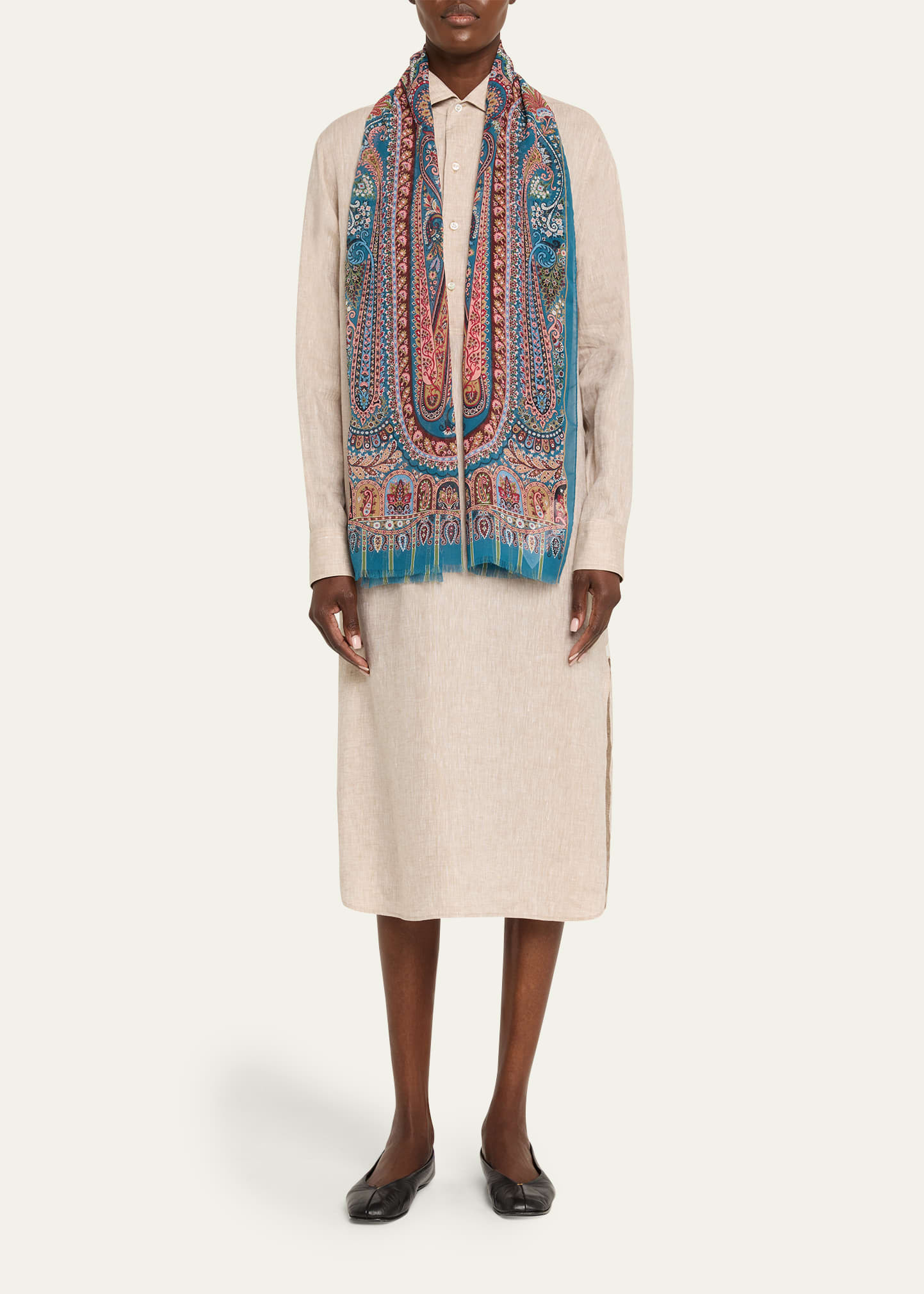 Boheme Paisley Silk Scarf - 2