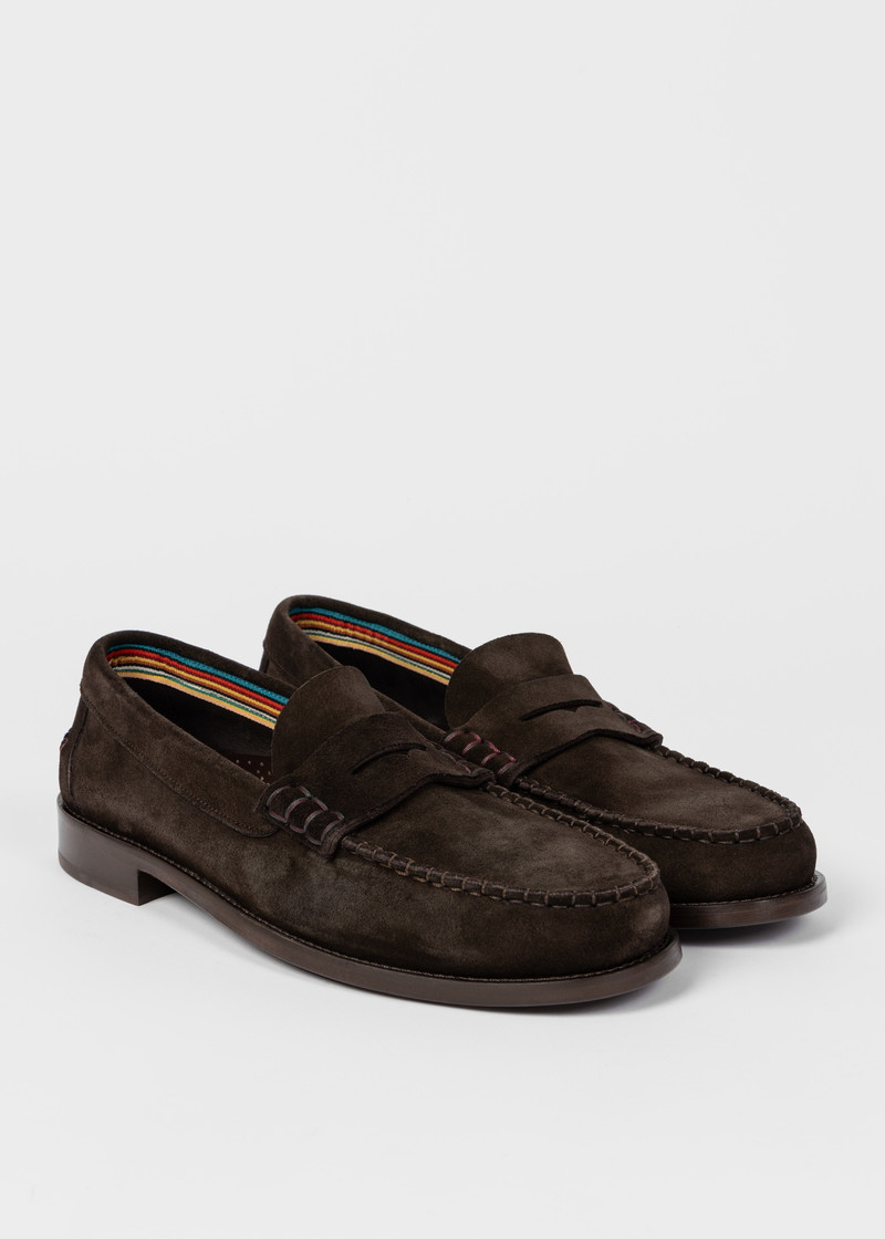 Paul Smith Brown Suede 'Lido' Loafers outlook