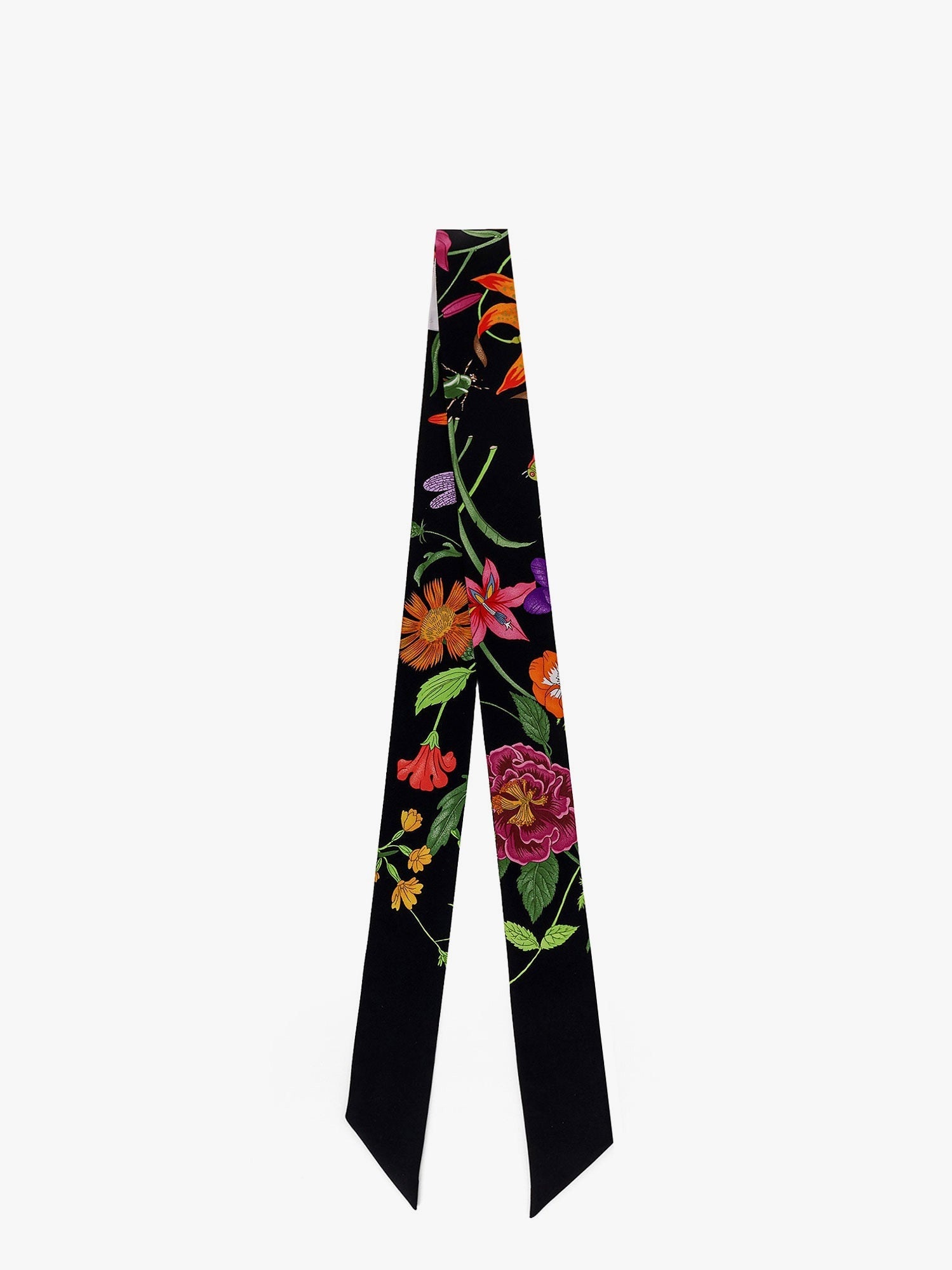 Gucci Gucci Flora Printed Silk Twill Neck Bow - 1