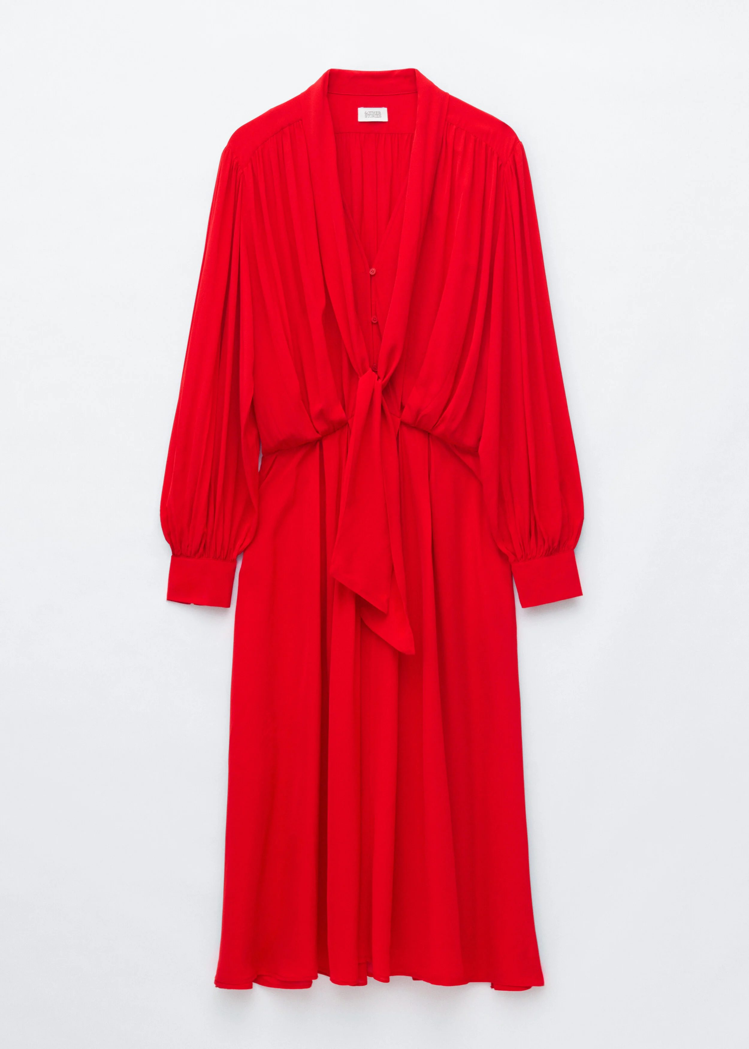 Tie-Neck Midi Dress - 1