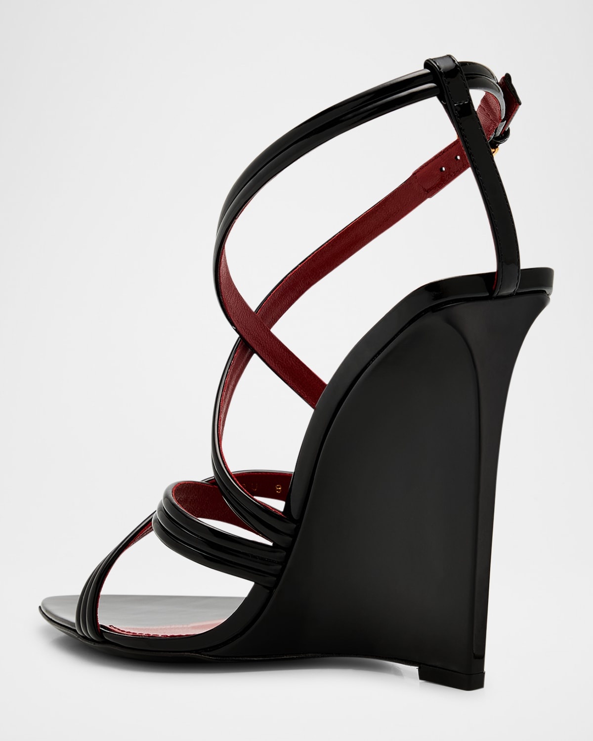 Rossi Leather Crisscross Wedge Sandals - 4
