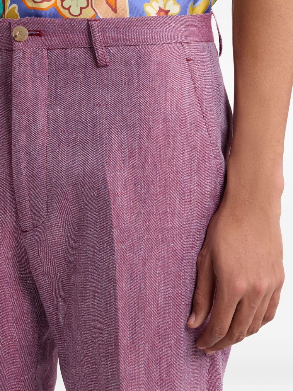 slub linen trousers - 5