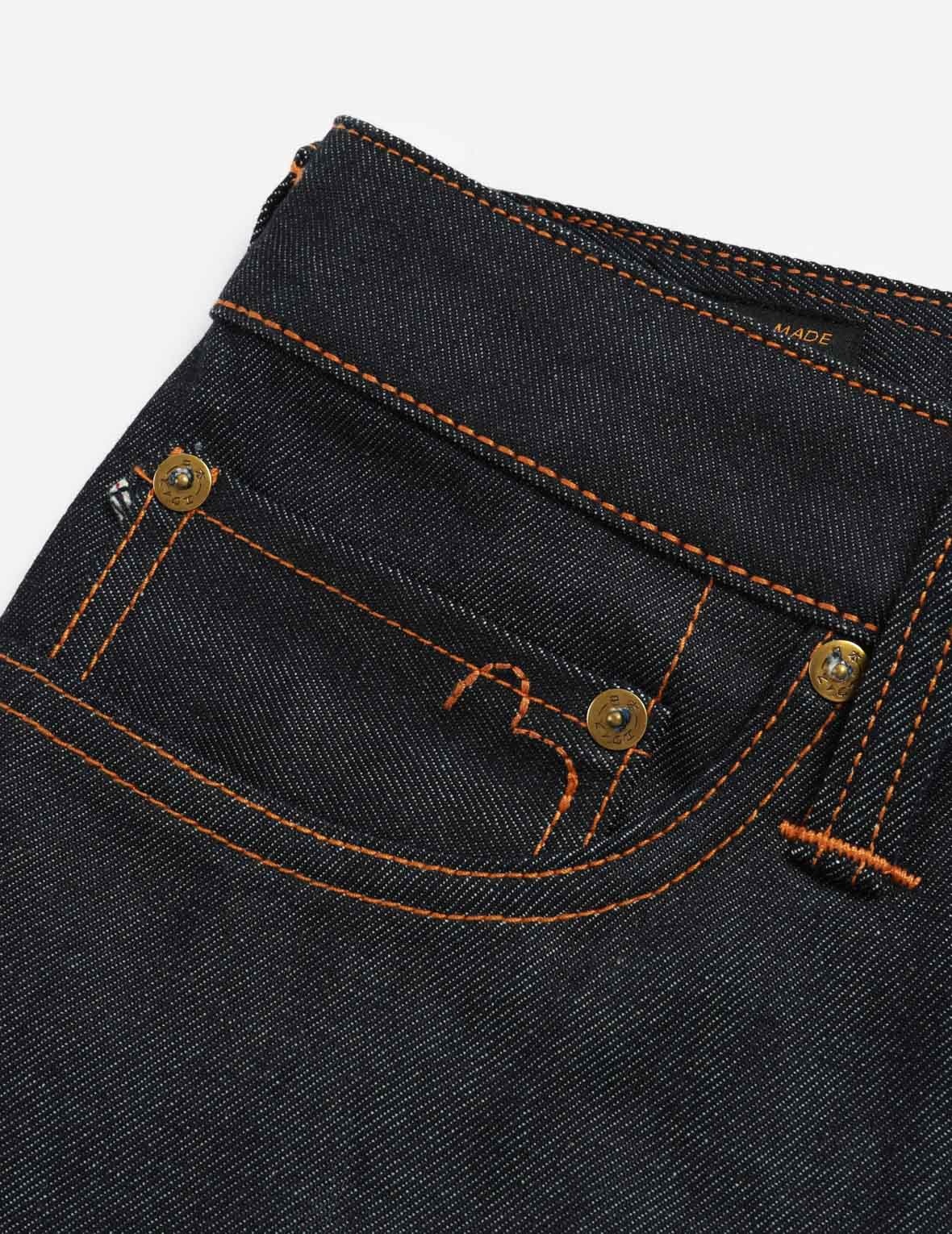 BROCADE SEAGULL AND KAMON APPLIQUÉ DENIM SHORTS - 7