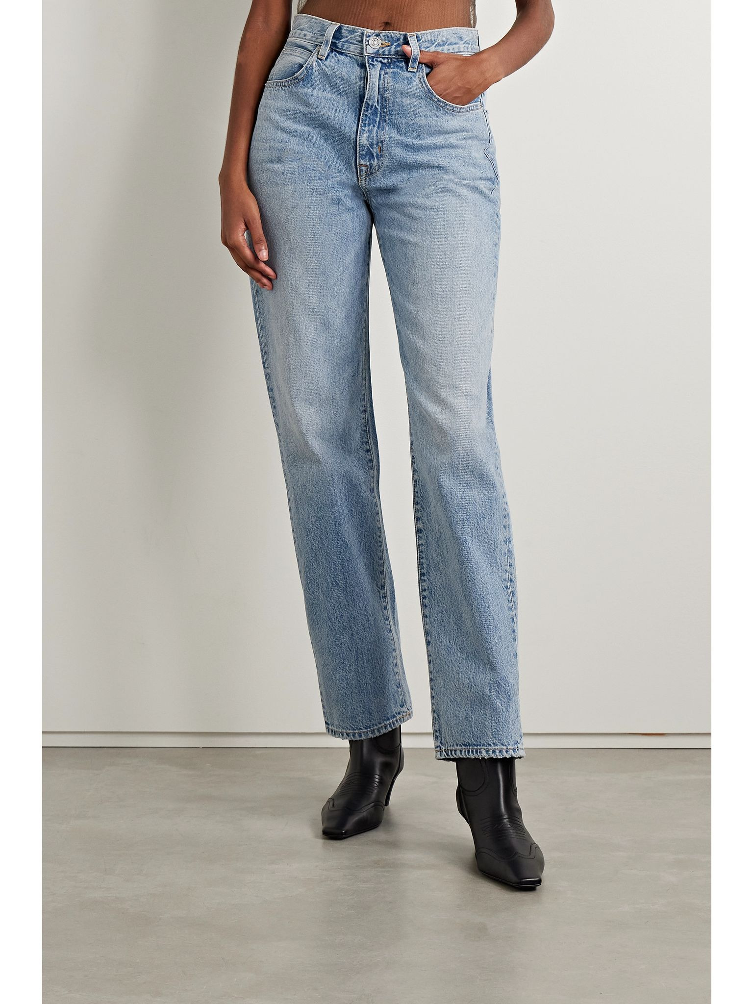 + NET SUSTAIN London high-rise straight-leg organic jeans Mid denim - 3