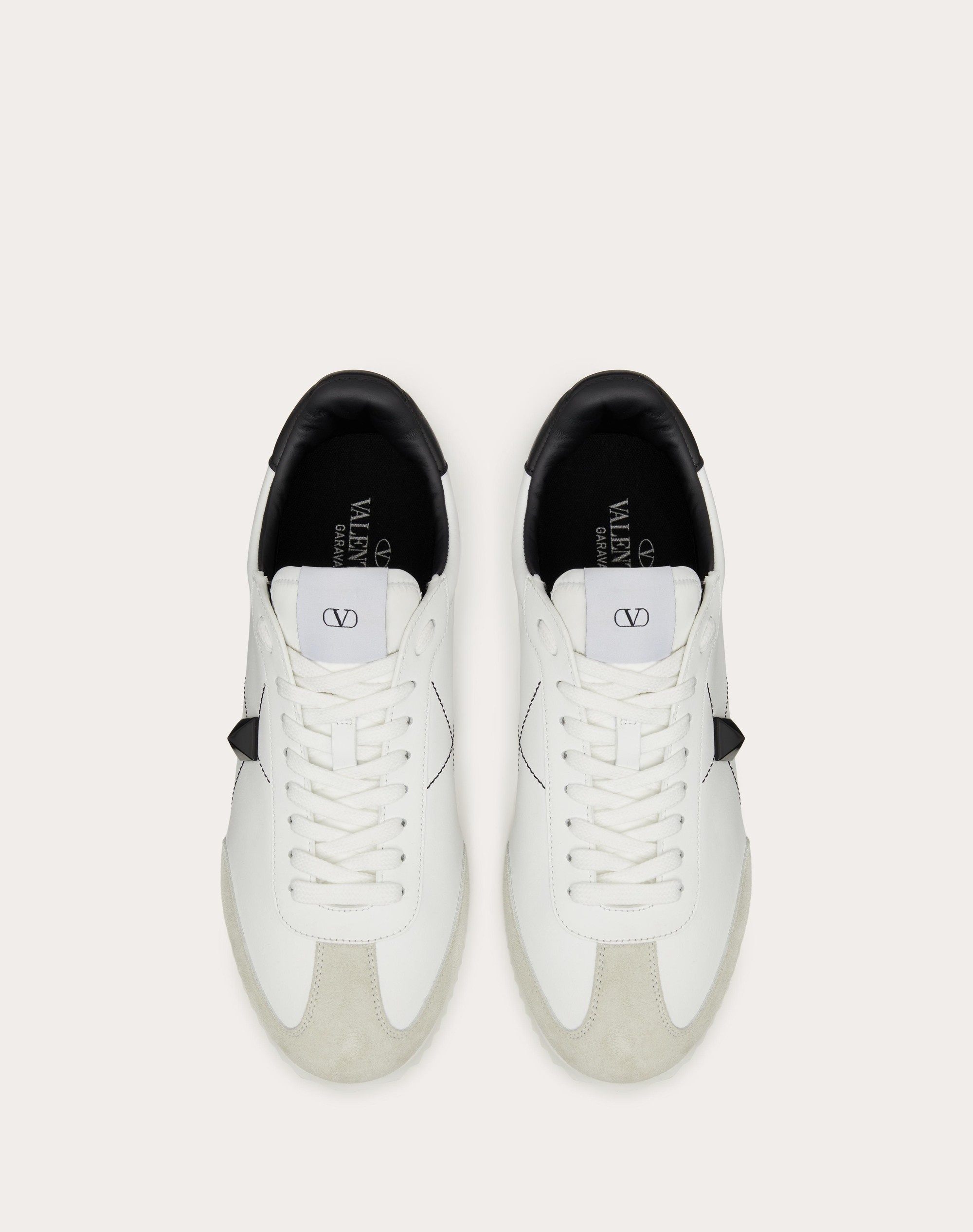 STUD AROUND LOW-TOP CALFSKIN AND NAPPA LEATHER SNEAKER - 4