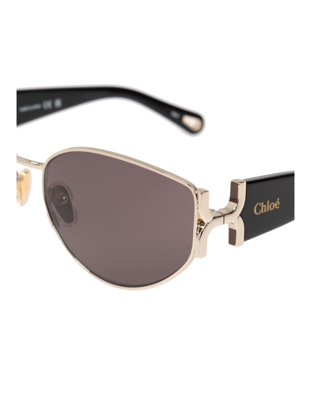 logo-engraved oval-lens sunglasses - 4