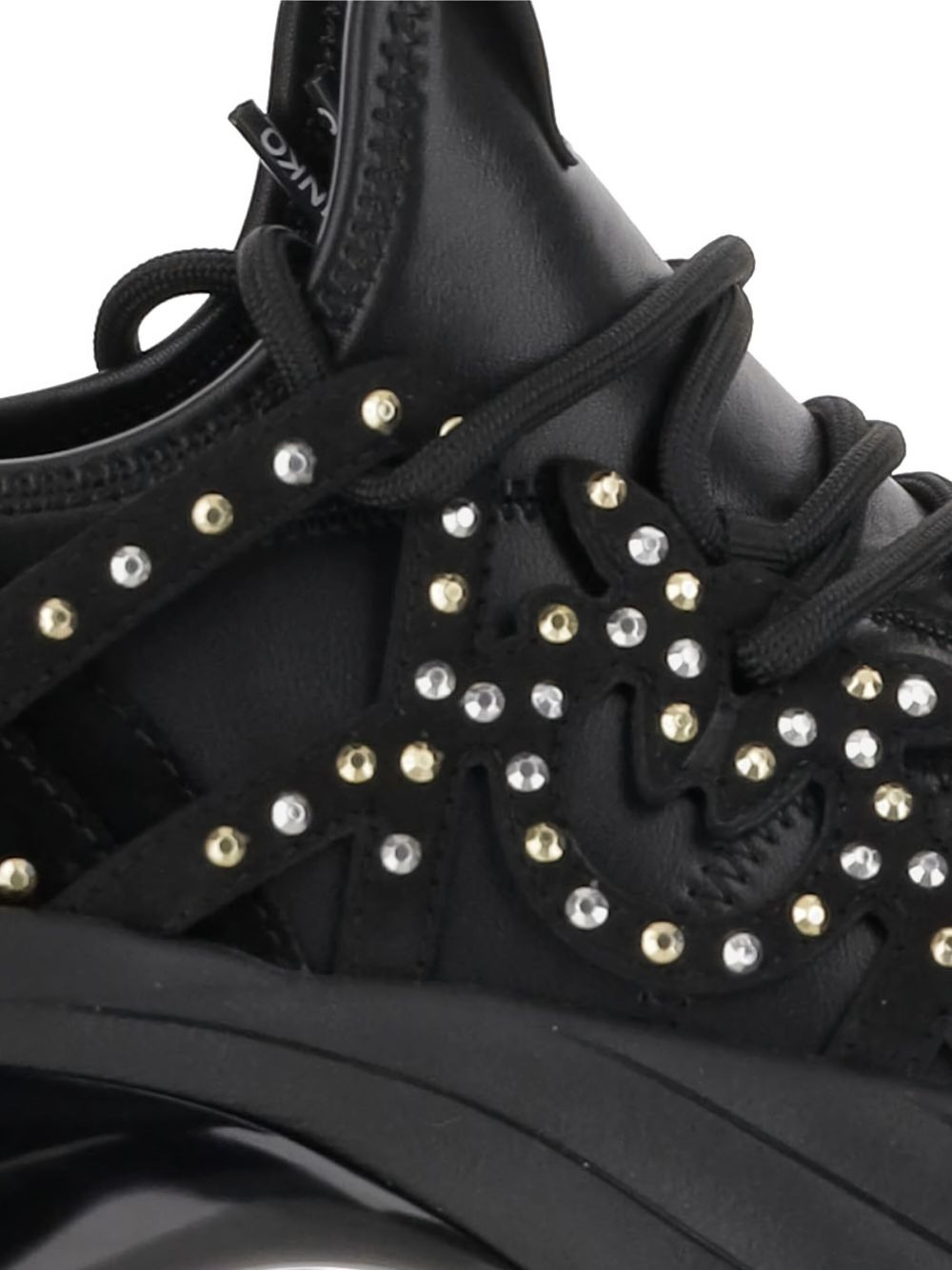 rhinestone-embellished lace-up sneakers - 5