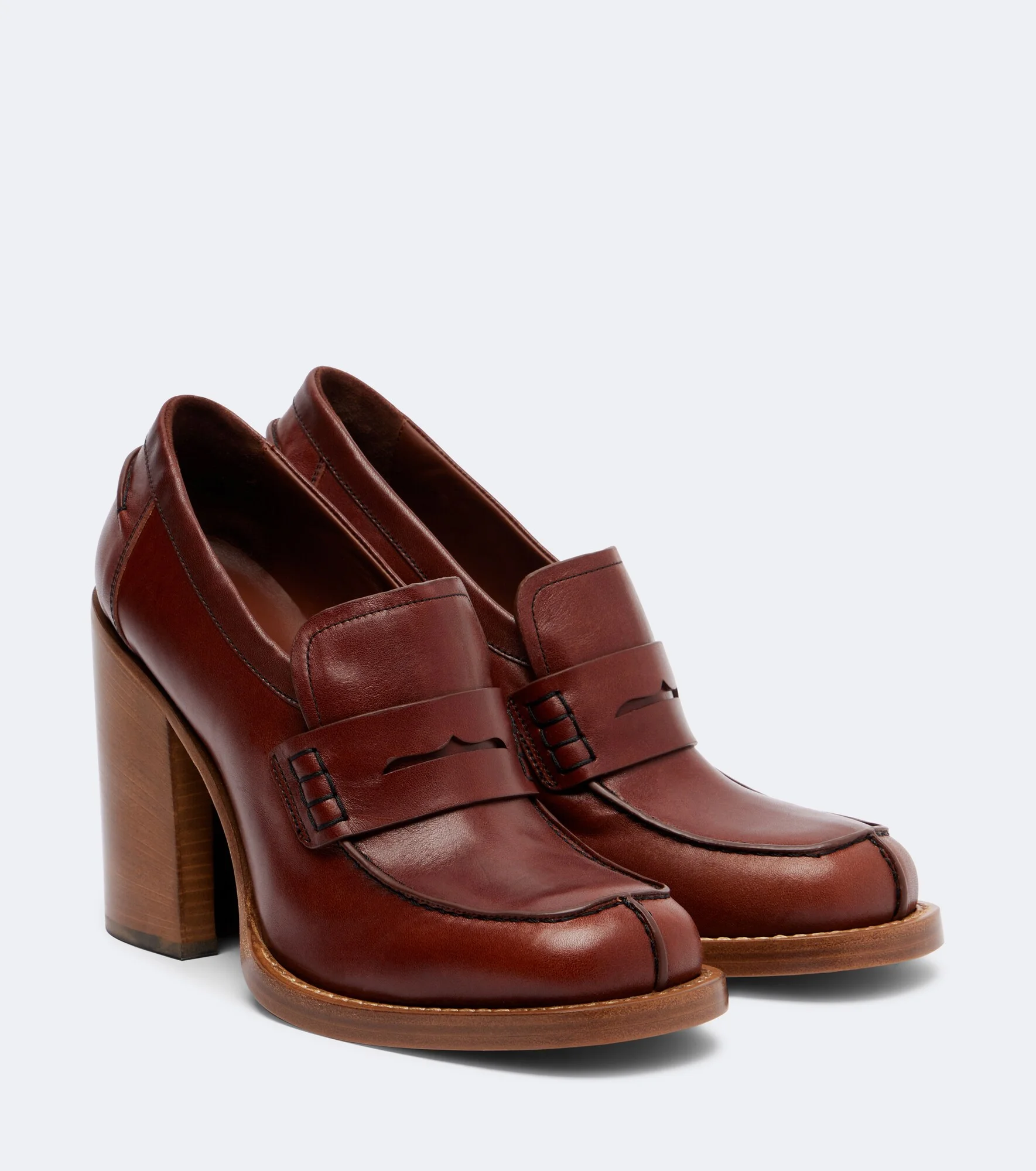 Leather loafer pumps - 1