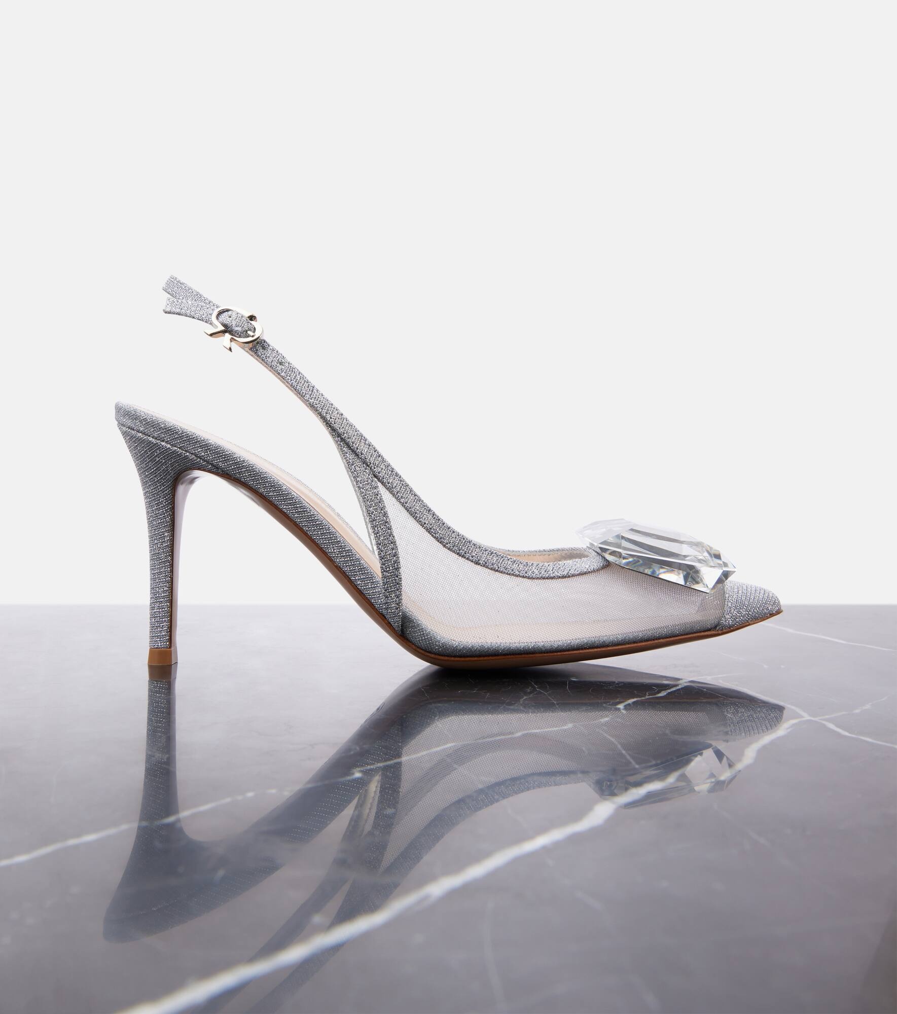 【Gianvito Rossi】 Jaipur mesh slingback pumps Gianvito Rossi Jaipur mesh slingback pumps | REVERSIBLE