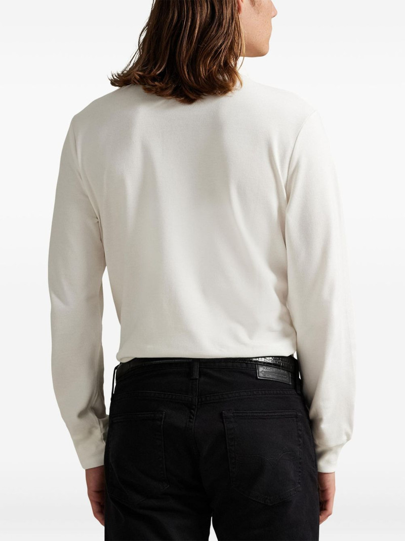 bear-embroidered long-sleeve polo shirt 4