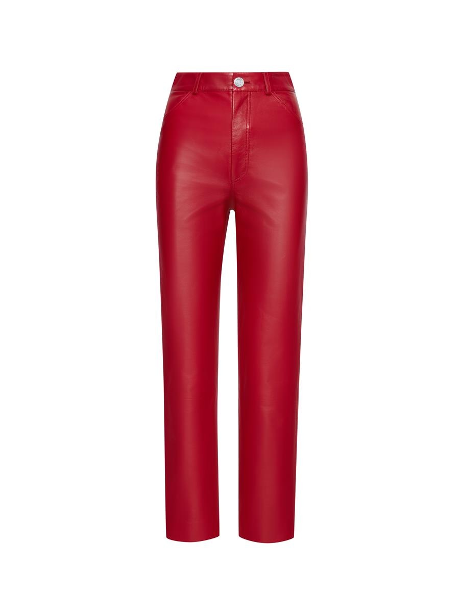 HIGH WAISTED LEATHER PANTS - 1