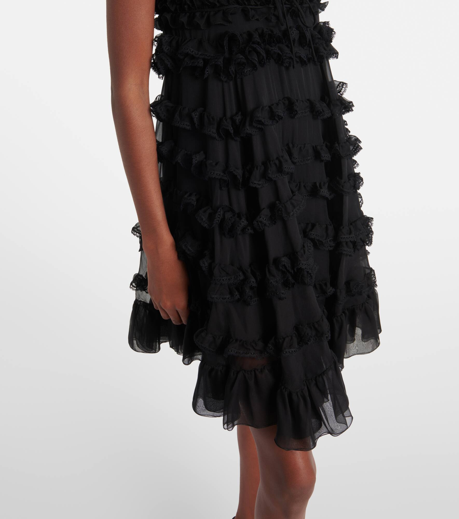Tiered silk tulle minidress - 5