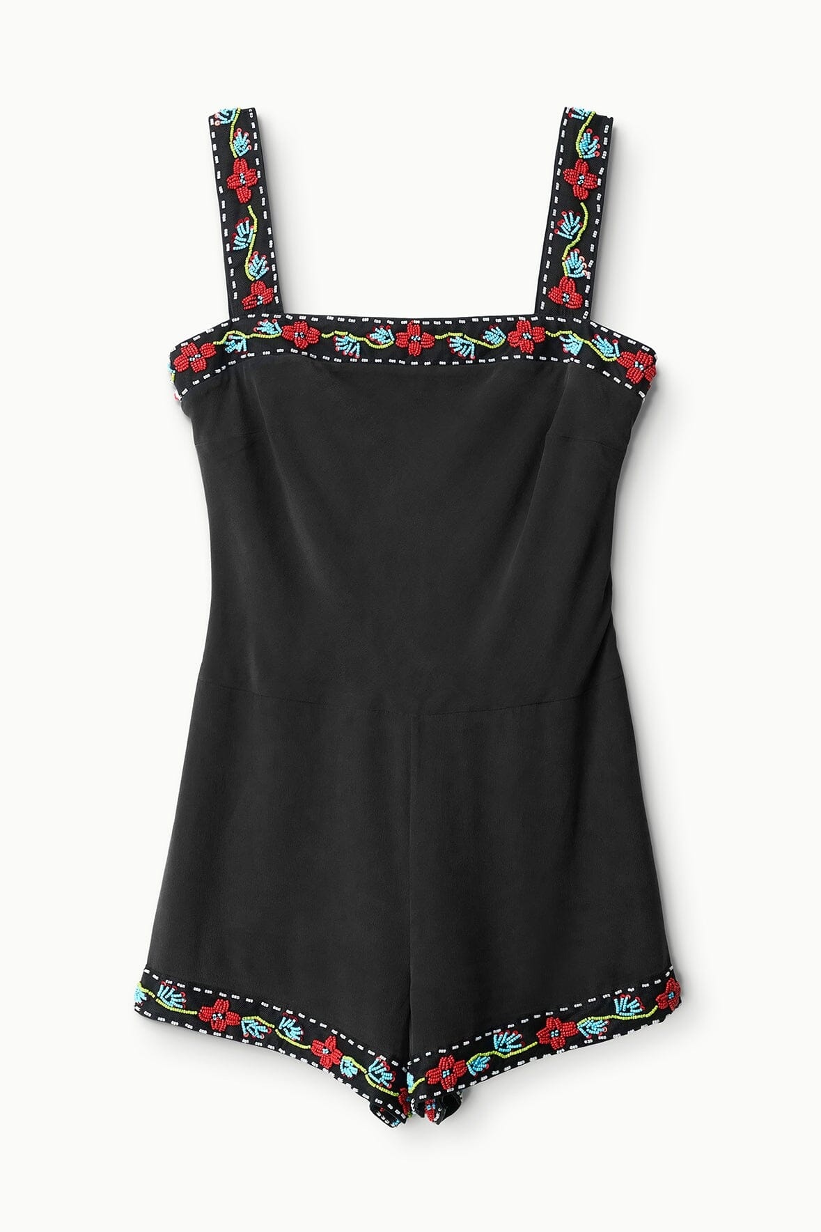 STAUD VERONICA SILK ROMPER BLACK - 1