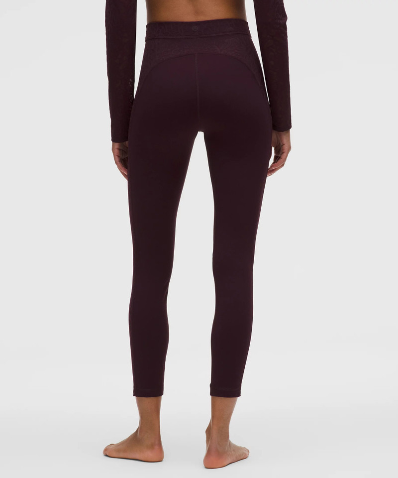Paisley Sheer Lace Jacquard Panelled High-Rise Tight 25" 3