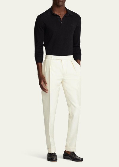 Ralph Lauren Men's 18GG Fine-Knit Silk Cotton Long-Sleeve Polo Sweater outlook