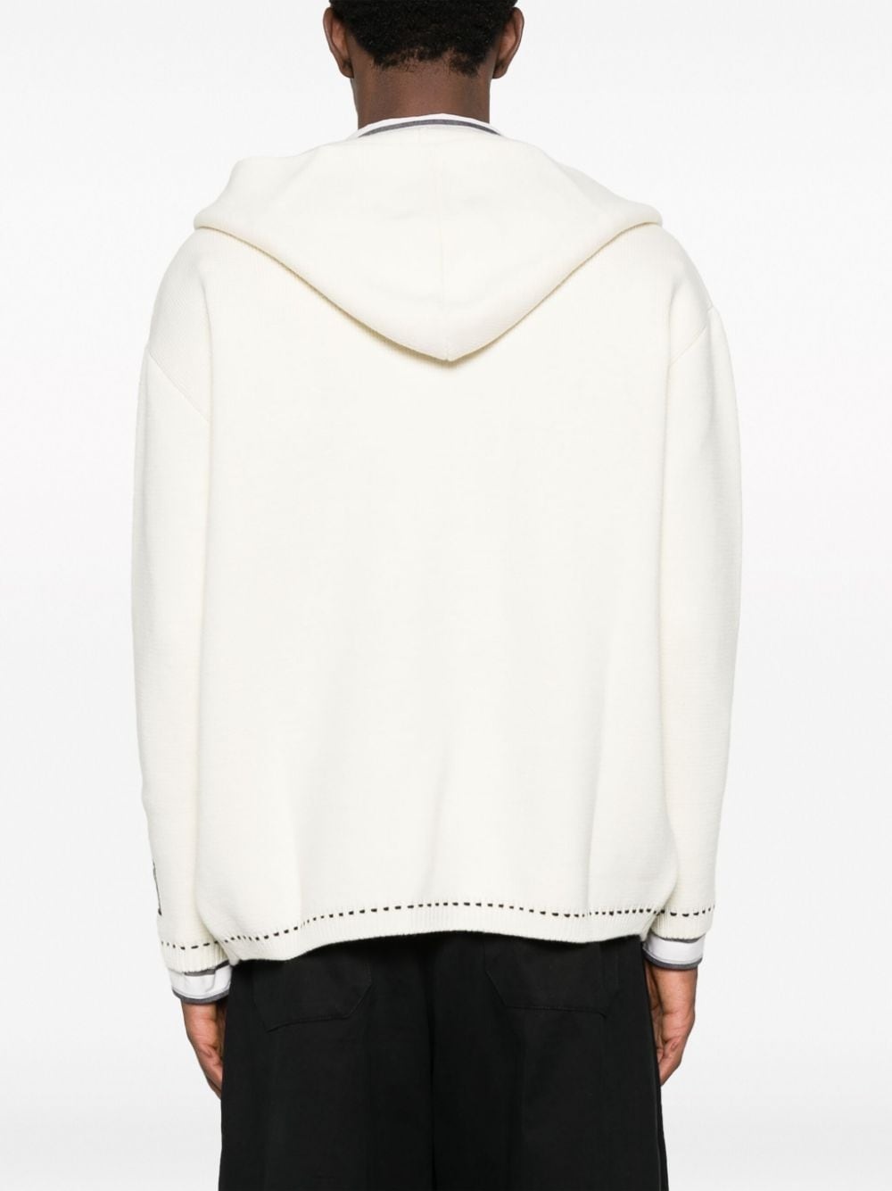 logo-embroidered hooded jacket - 4
