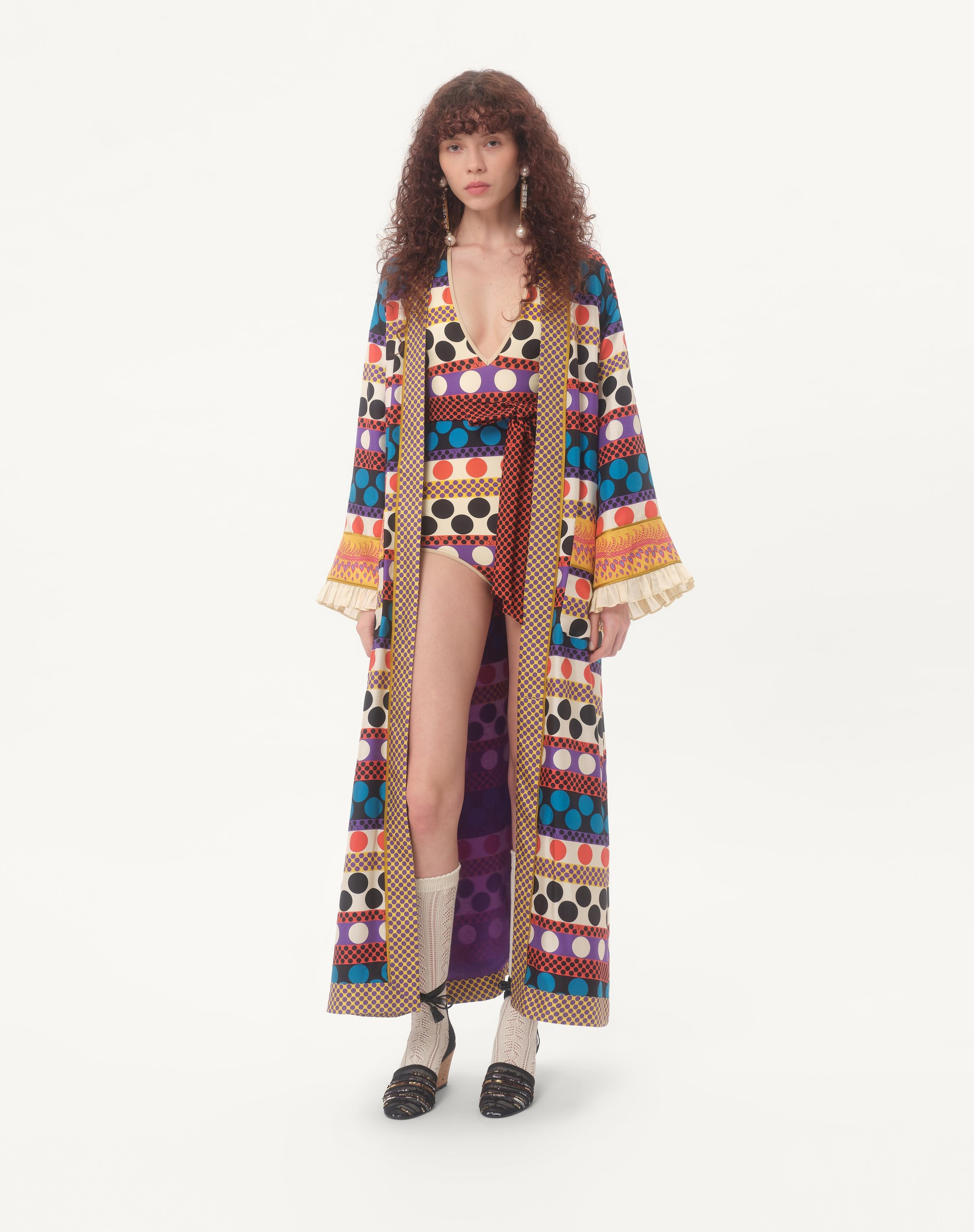 TWILL DRESSING GOWN WITH OPTICOOL RIGA POIS PRINT - 2