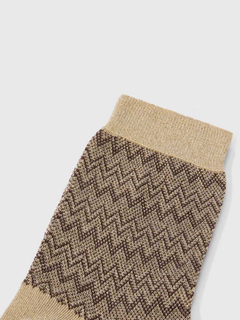 Short lamé knit socks with zigzag pattern 3