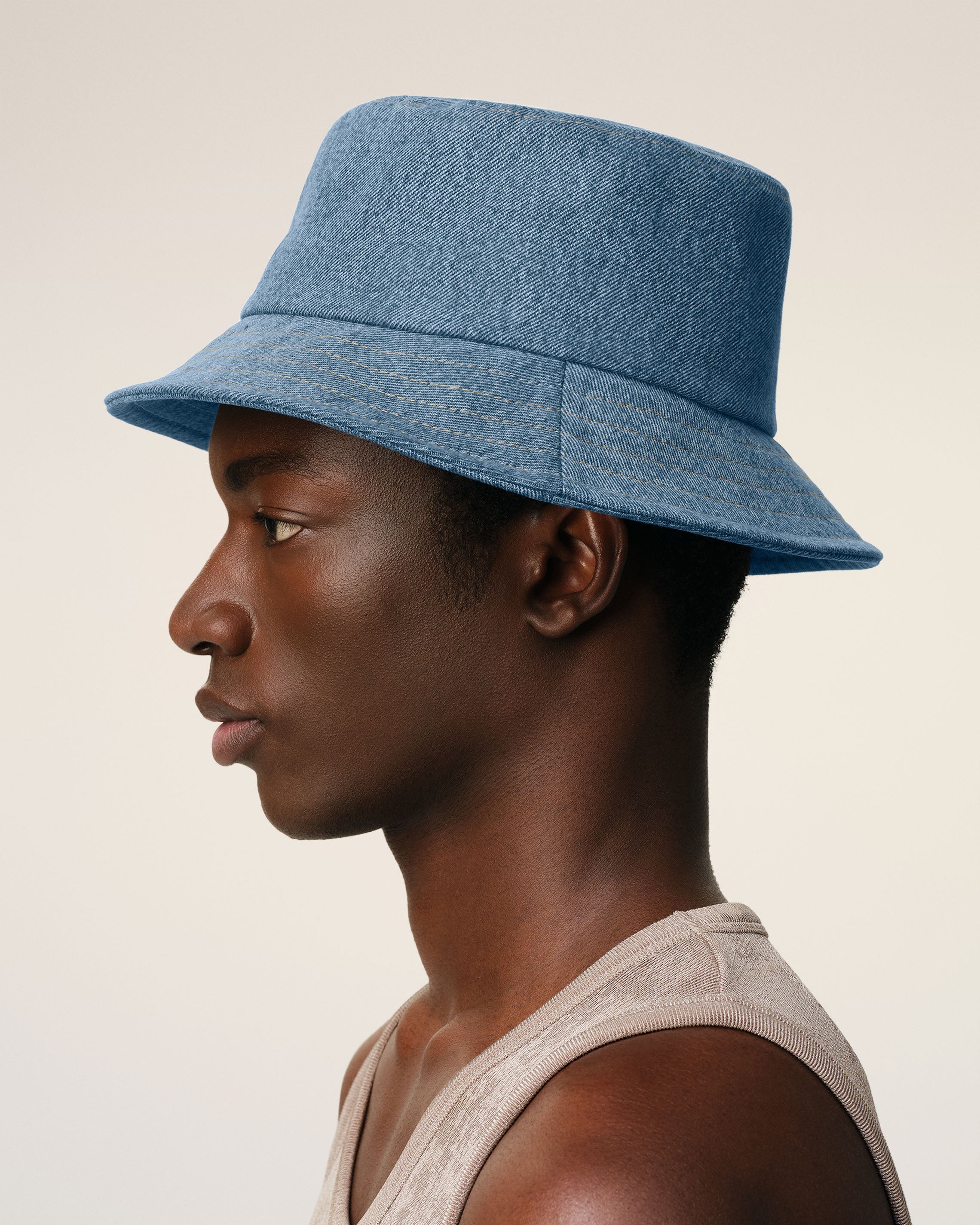 BLUE COTTON AMI DE COEUR EMBROIDERY BUCKET HAT - 5