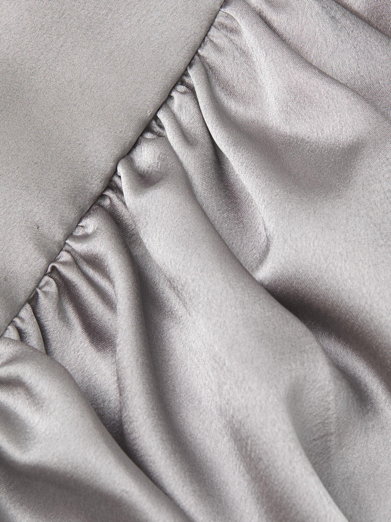 Women's Lilliana Satin Draped Slip Dress - Silver 6