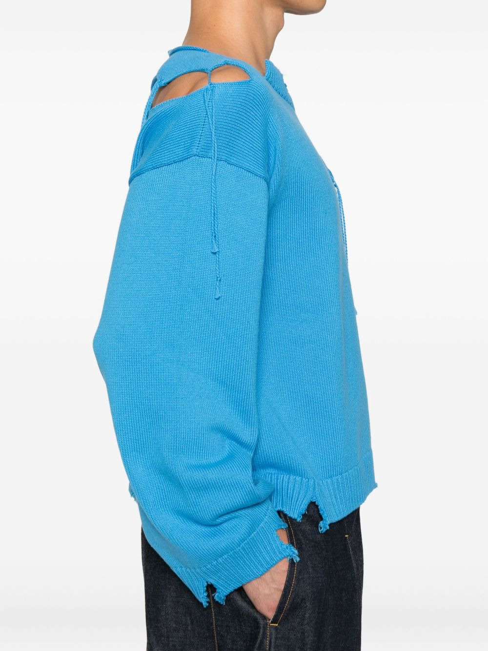 patch-detail distressed-effect sweater - 5
