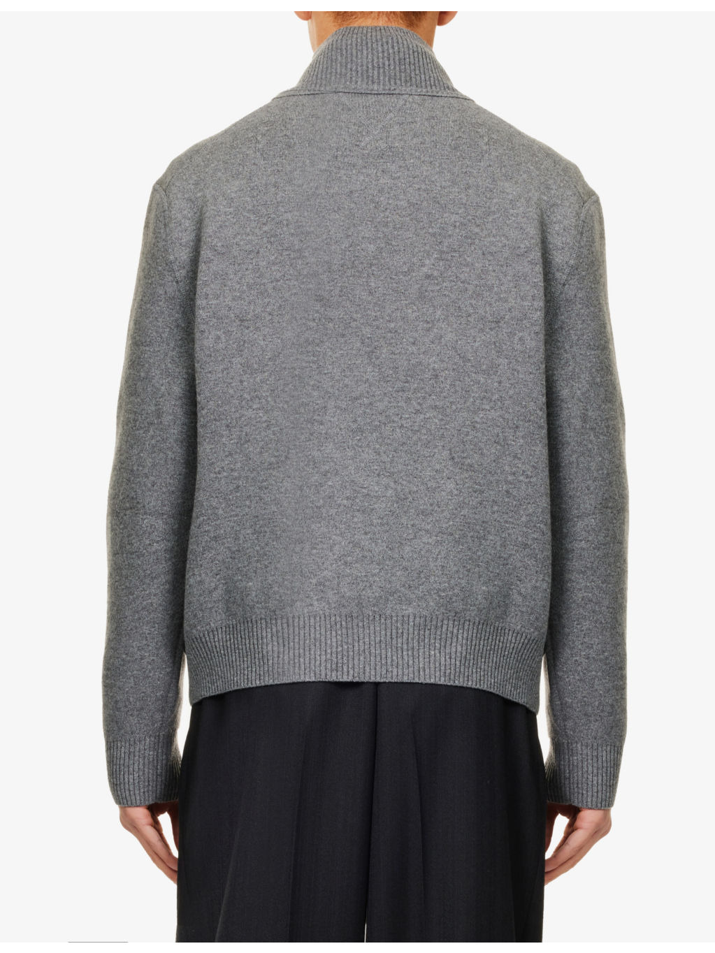 Compact high-neck regular-fit cashmere-blend jumper - 4