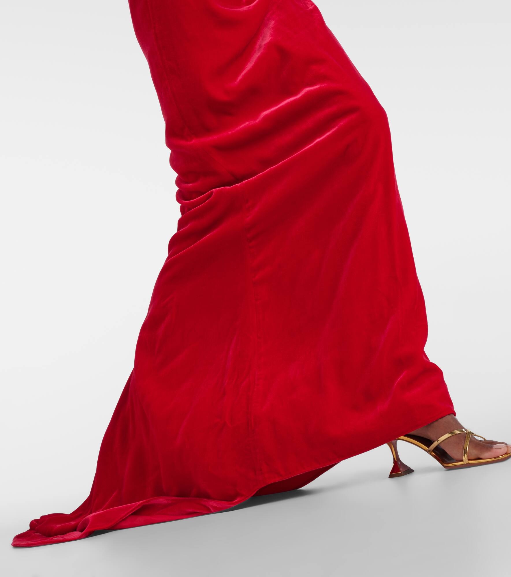 Bow-detail velvet gown - 5