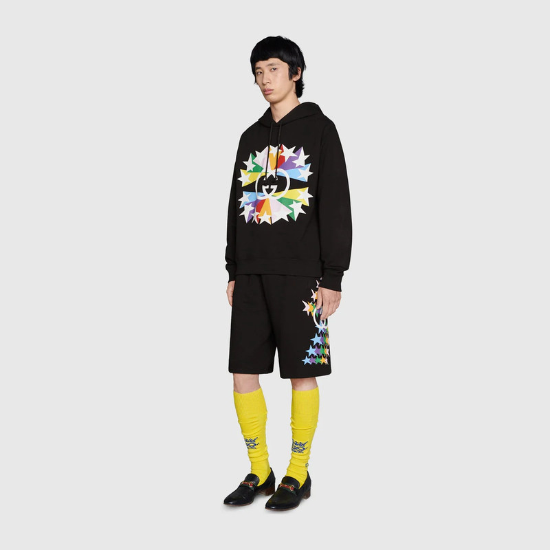 GUCCI Interlocking G star burst print cotton sweatshirt outlook