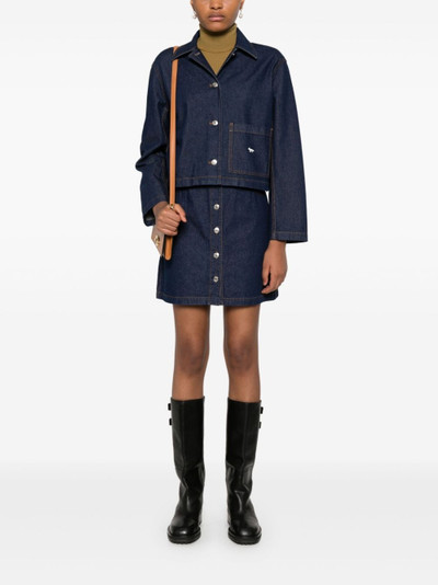 Maison Kitsuné button-up denim mini skirt outlook