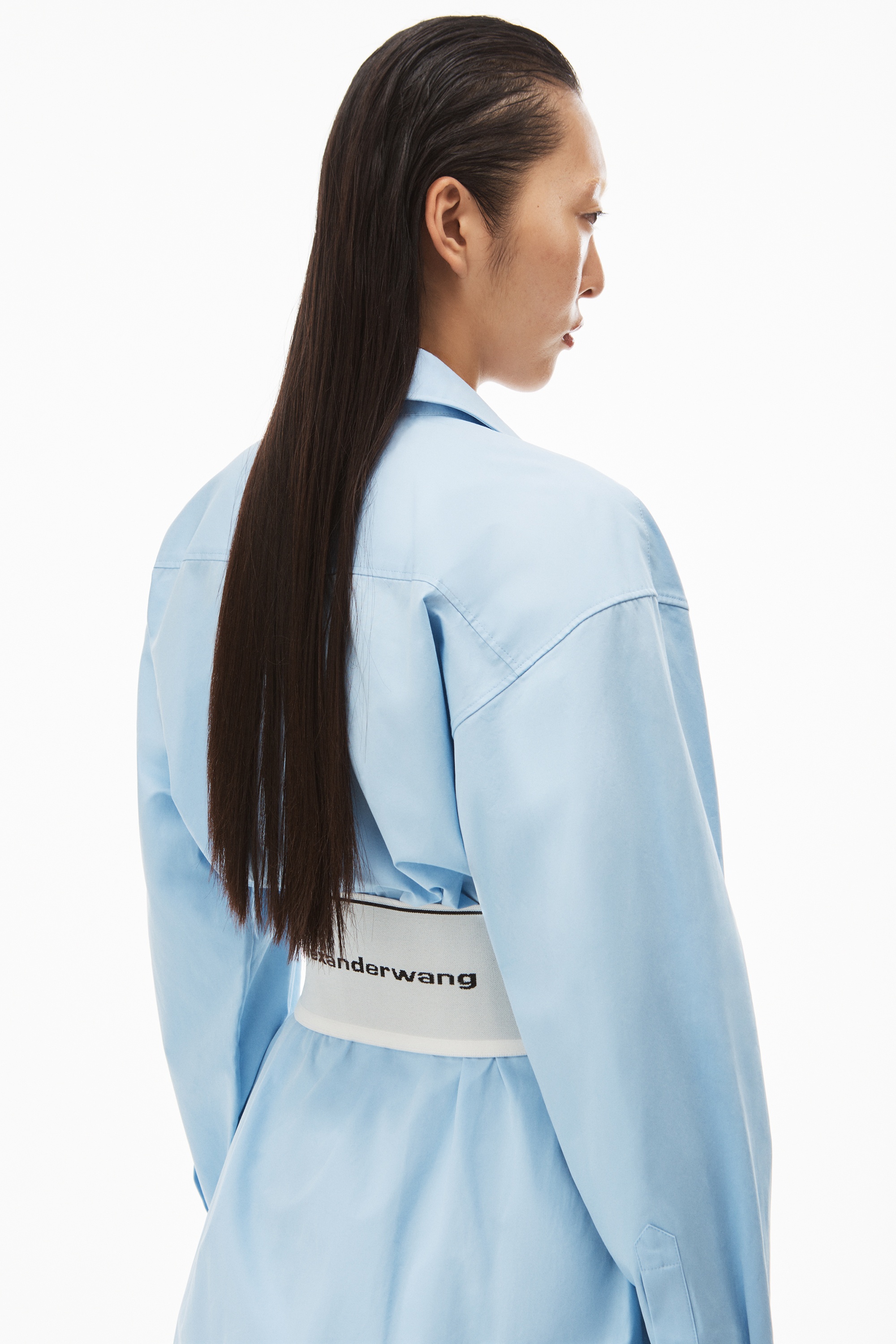 LOGO SHIRT DRESS IN FINE COTTON SHIRTING - 5