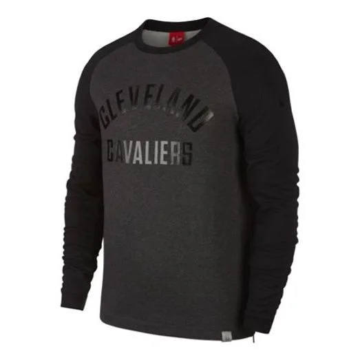 Nike Sports Casual Letter Printed Crew Neck Long Sleeve Cleveland Shirt Men's Black 860708-032 - 1