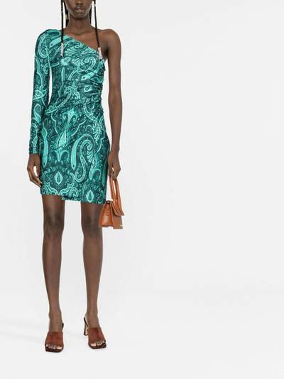 Etro paisley-print one-shoulder mini Dress outlook