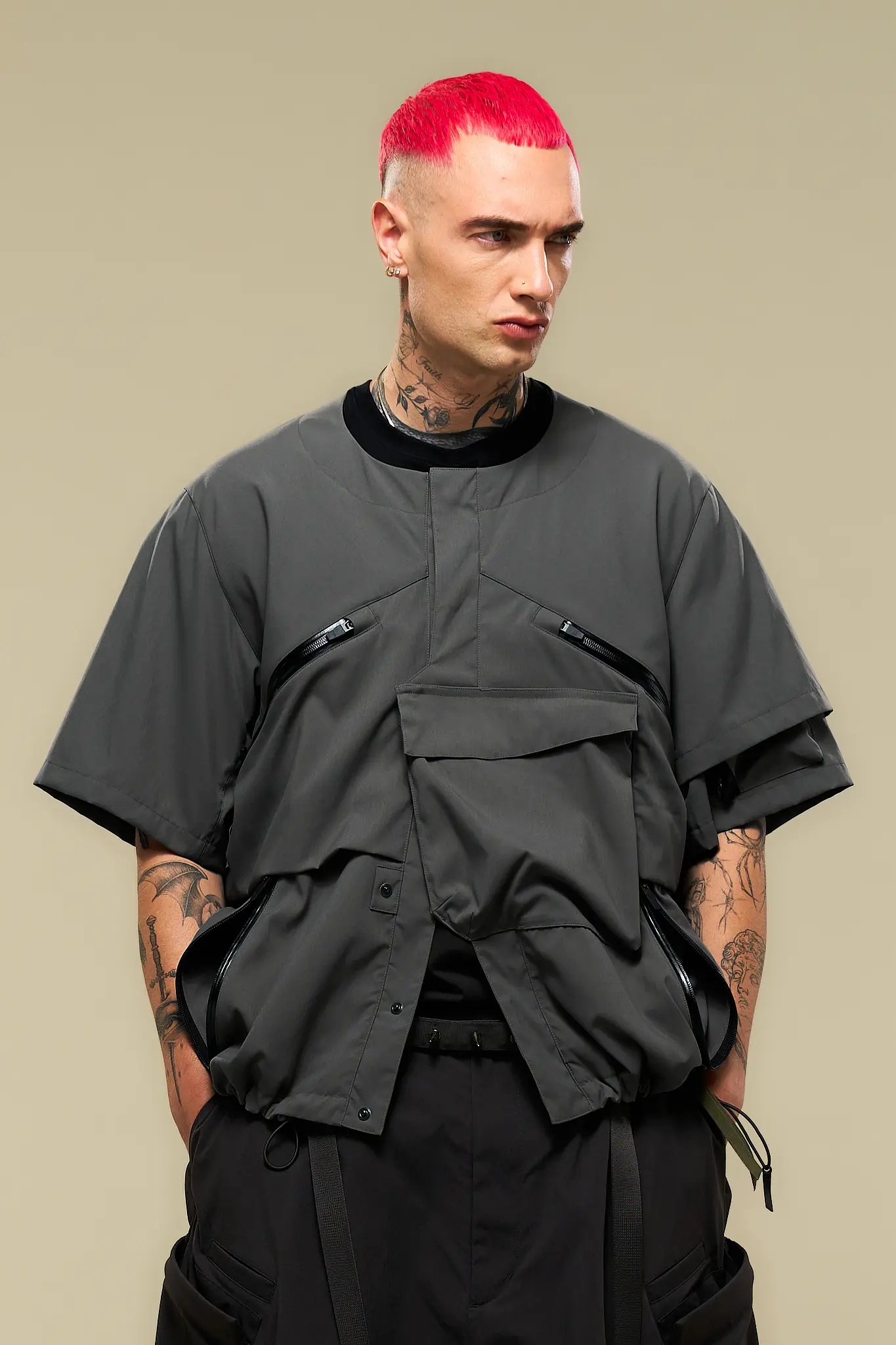 V1A-M Nylon Stretch Interops Vest Gray - 6