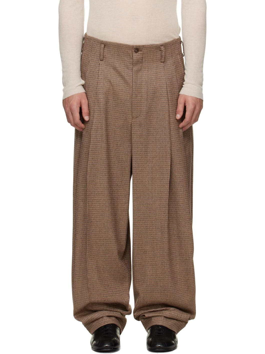 Brown Check Trousers - 1