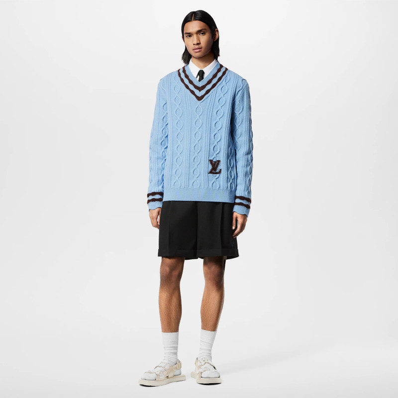 Louis Vuitton Cable-Knit Wool And Mohair V-Neck Pullover outlook