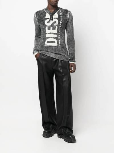 Diesel logo-print ribbed T-shirt outlook