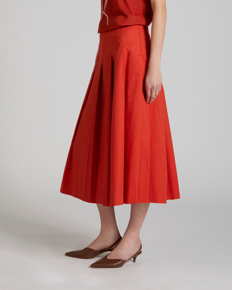 SLOWEAR Wide fit skirt in stretch cotton outlook
